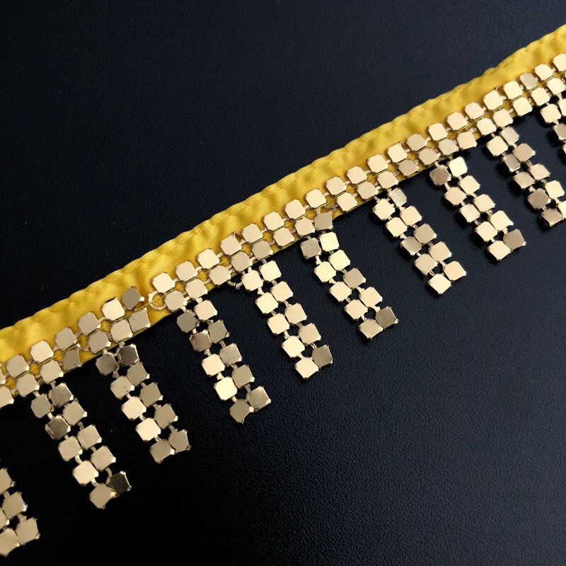 Franja de Metal - Dourada - 4 cm 